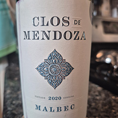 2020 clos de mendoza malbec label