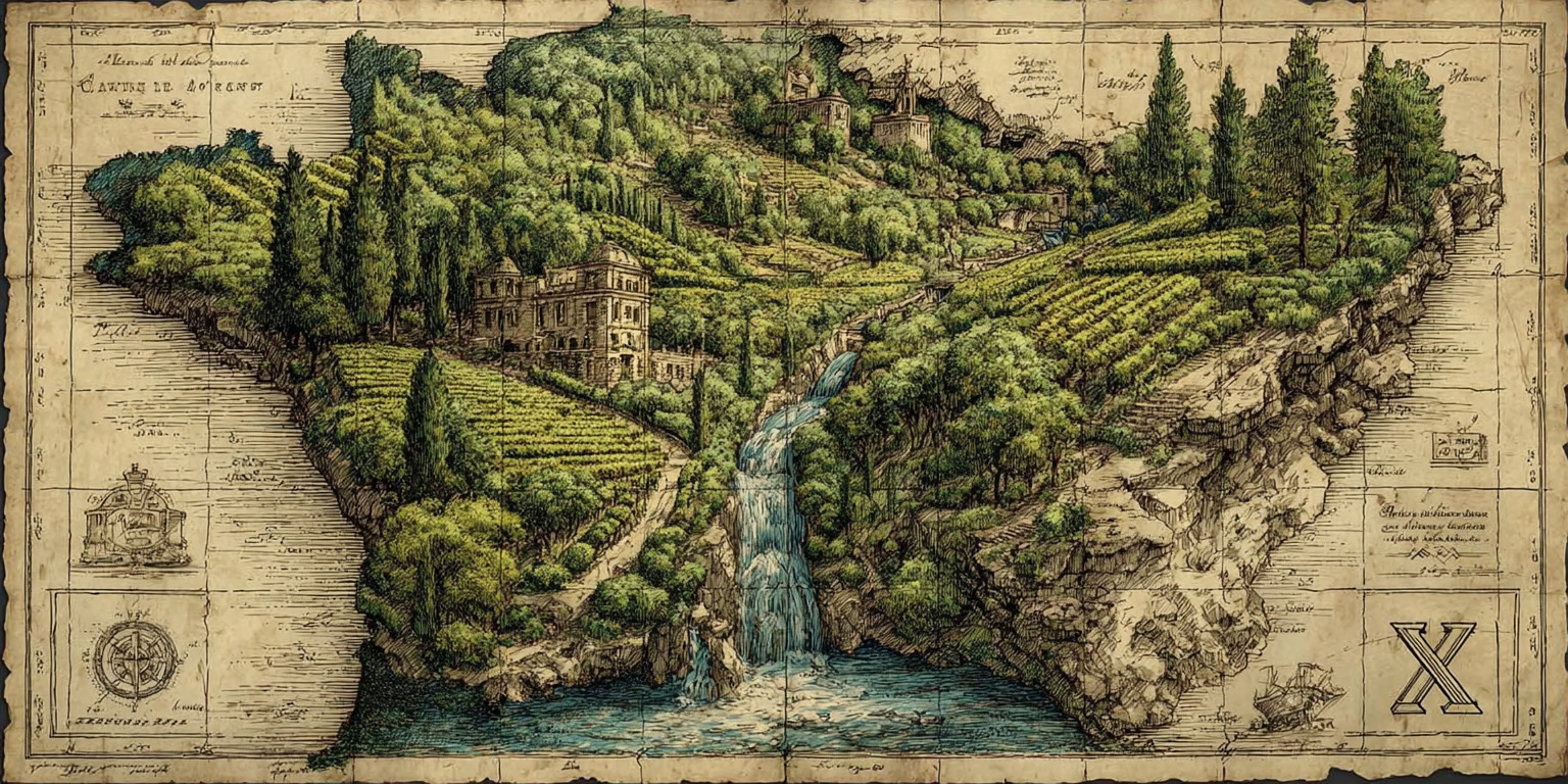 Cartoon relief map of France